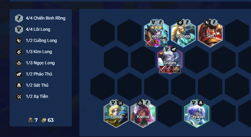 Chiến thuật giữa game đội hình Lee Sin Lôi Long Giữa game DTCL Mùa 7.5