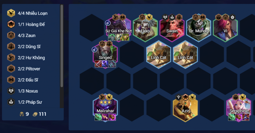 Đội hình Nhiễu Loạn bao gồm các tướng chủ lực và tộc hệ kích hoạt